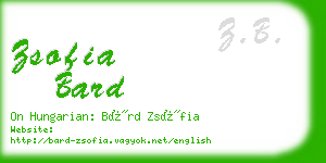 zsofia bard business card